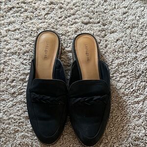 Indigo Women's Black Mules with Braided Detail